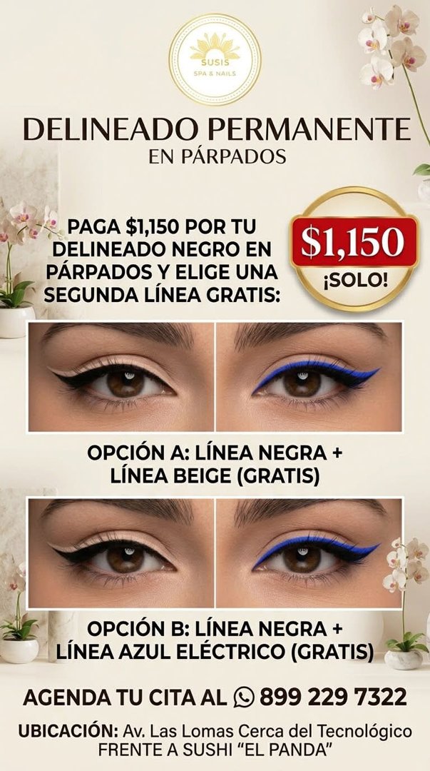 Anuncio de Gusis Spa & Nail’s: delineado permanente en párpados