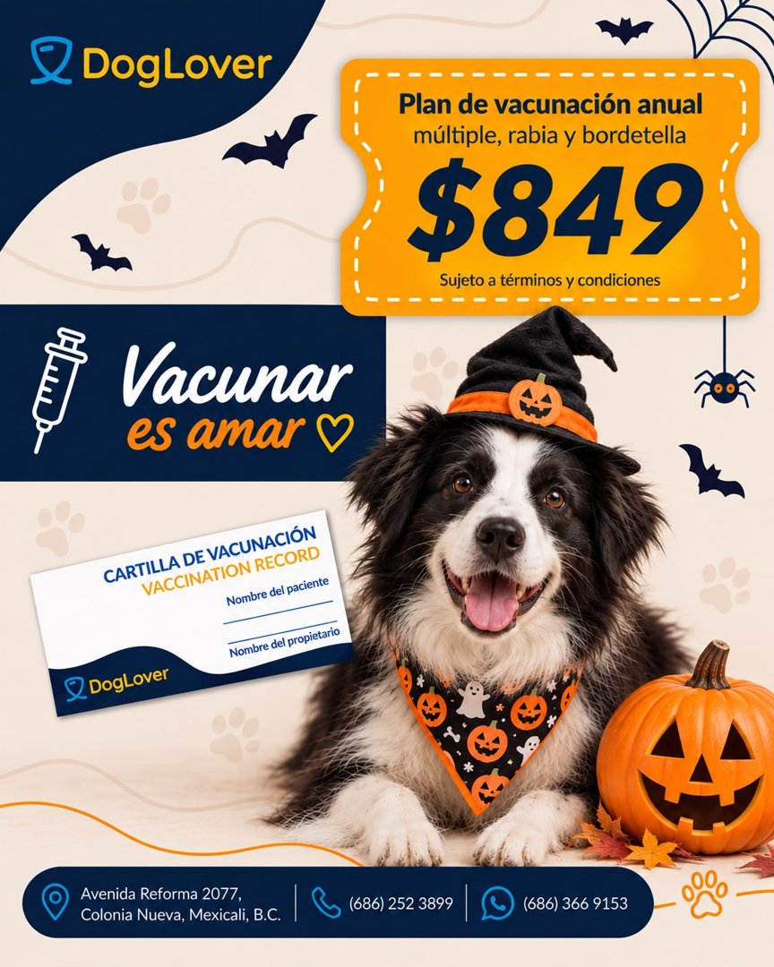 Anuncio de DogLover: Plan de vacunación anual múltiple, rabia y bordetella