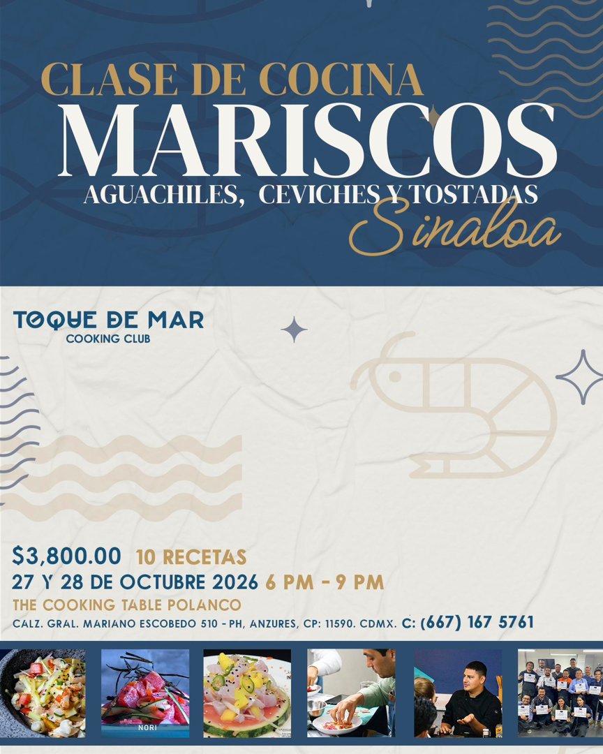 Anuncio de Toque De Mar - Cooking Club: clase de cocina de mariscos