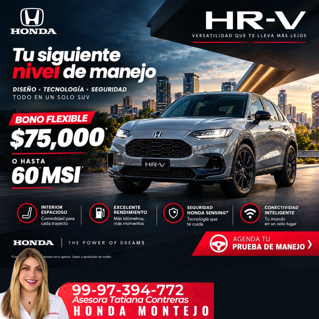 Anuncio de Honda Montejo Tatiana Contreras: SUV Honda HR-V