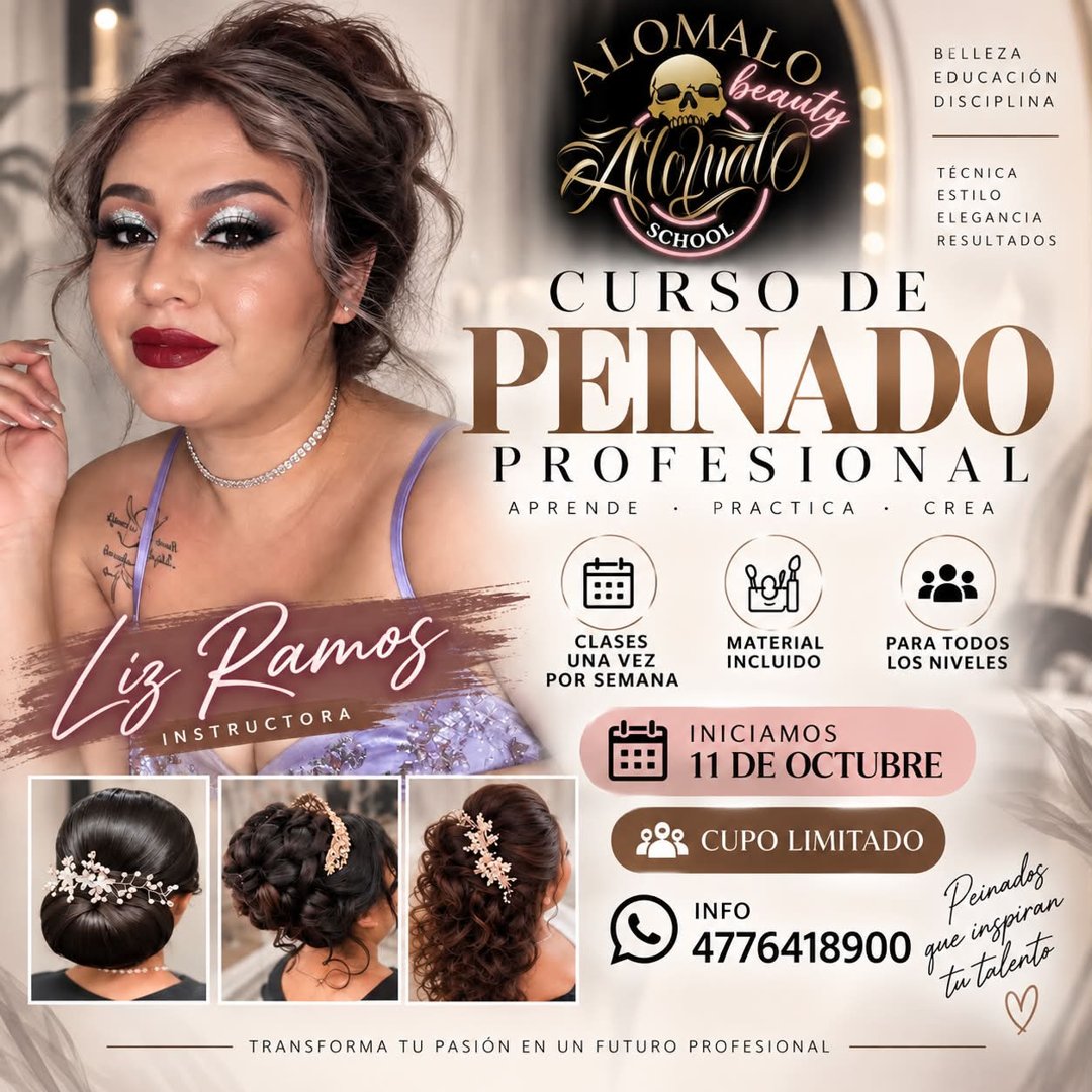 Anuncio de Alomalo beauty school: curso de peinado profesional