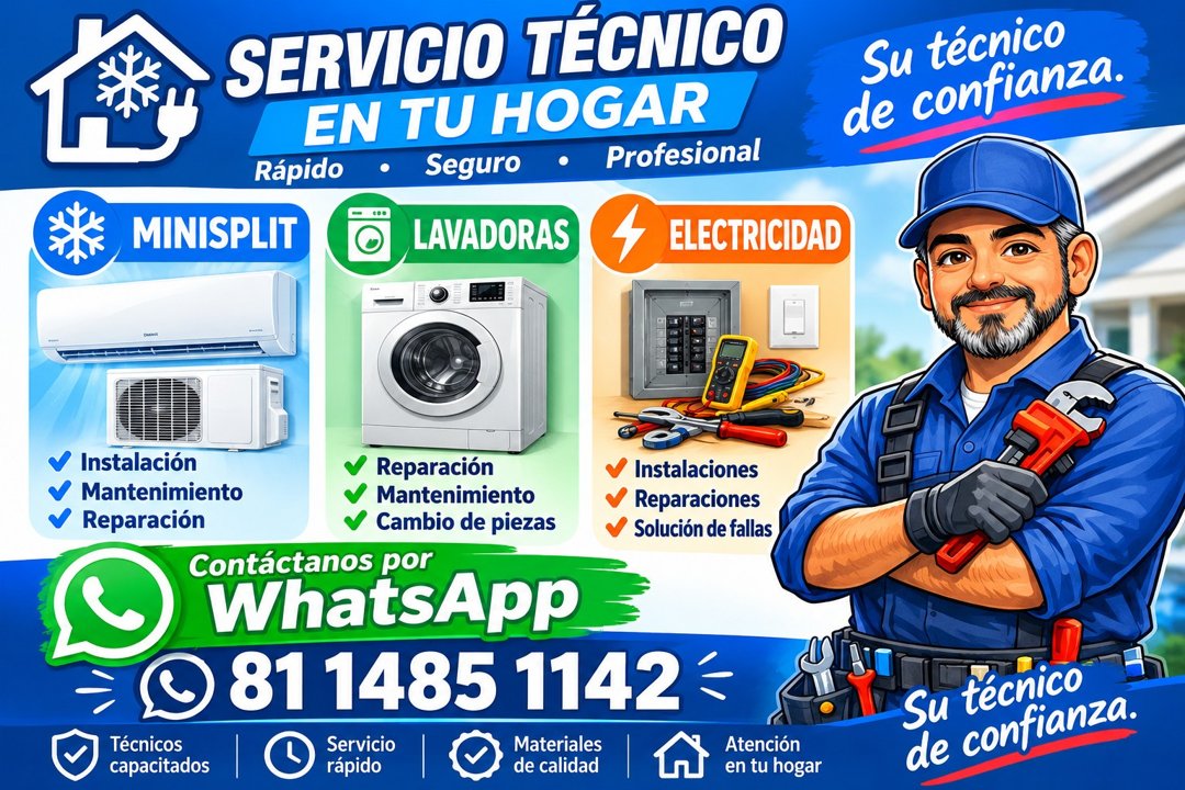 Anuncio de Servicios Técnicos La Silla GPE: Servicio técnico para minisplit, lavadoras y electricidad