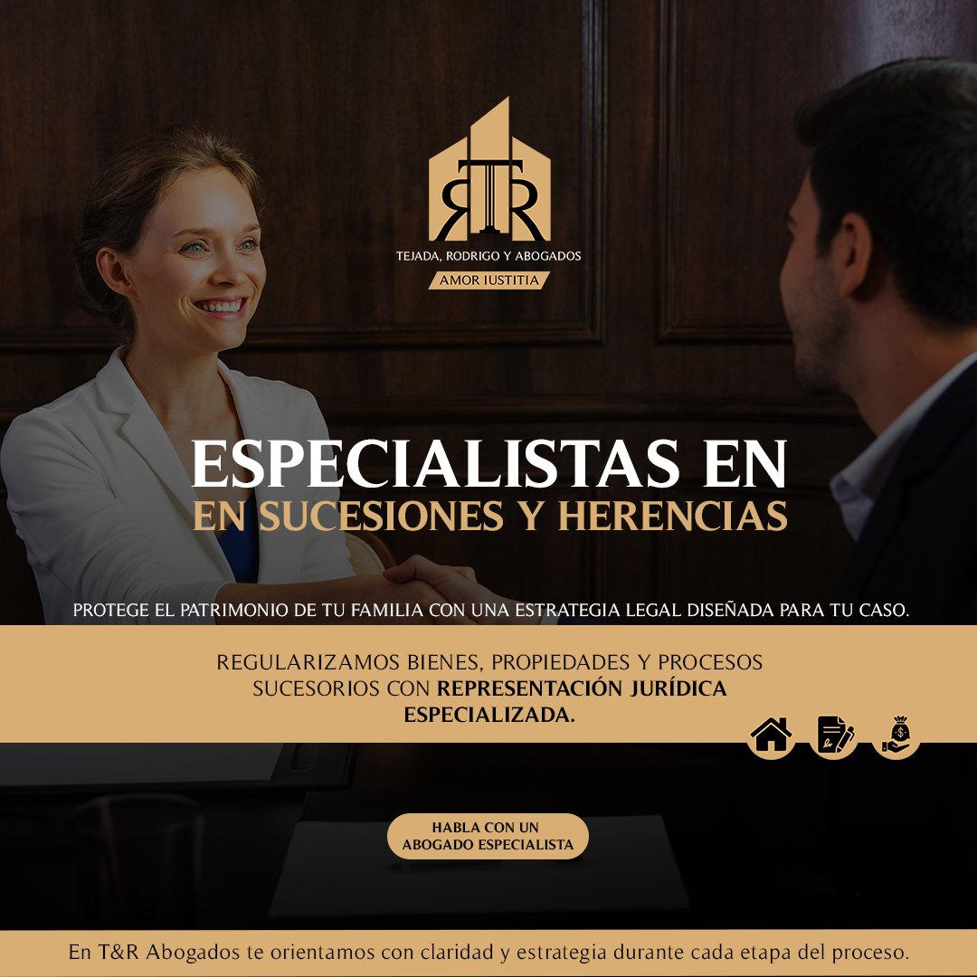 Anuncio de Tejada, Rodrigo & Asociados: representación jurídica en sucesiones y herencias