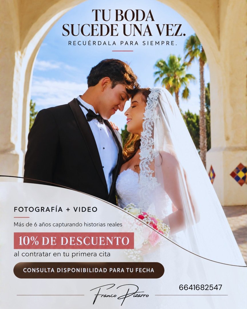 Anuncio de Franco flores photography: Fotografía y video de bodas