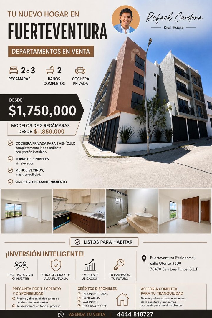 Anuncio de Rafael Cardona Real Estate: Departamentos en venta