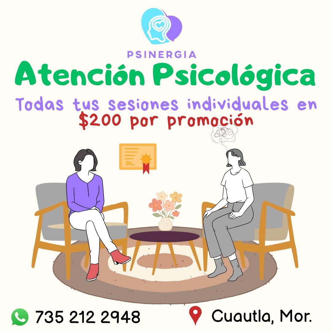 Anuncio de Psinergia - Centro de Atención Psicológica: Atención Psicológica