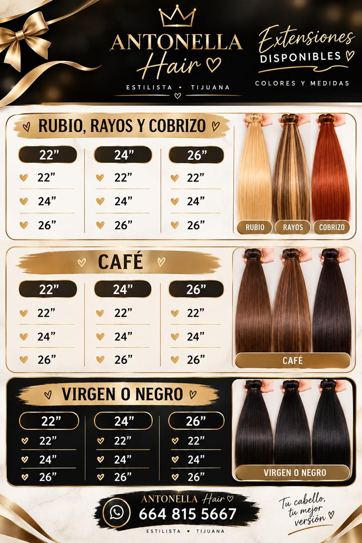 Anuncio de Antonella Hair: Extensiones de cabello humano