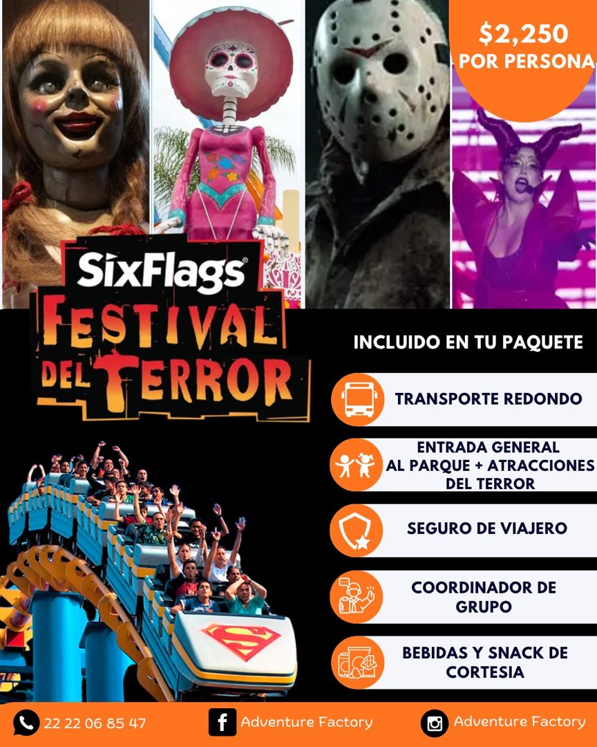 Anuncio de Adventure Factory: paquete de tour al Festival del Terror
