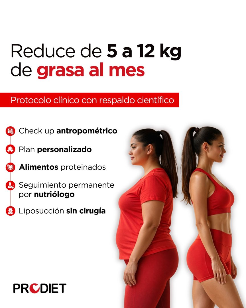 Anuncio de Prodiet Valle Dorado: Reducción de grasa mediante protocolo clínico