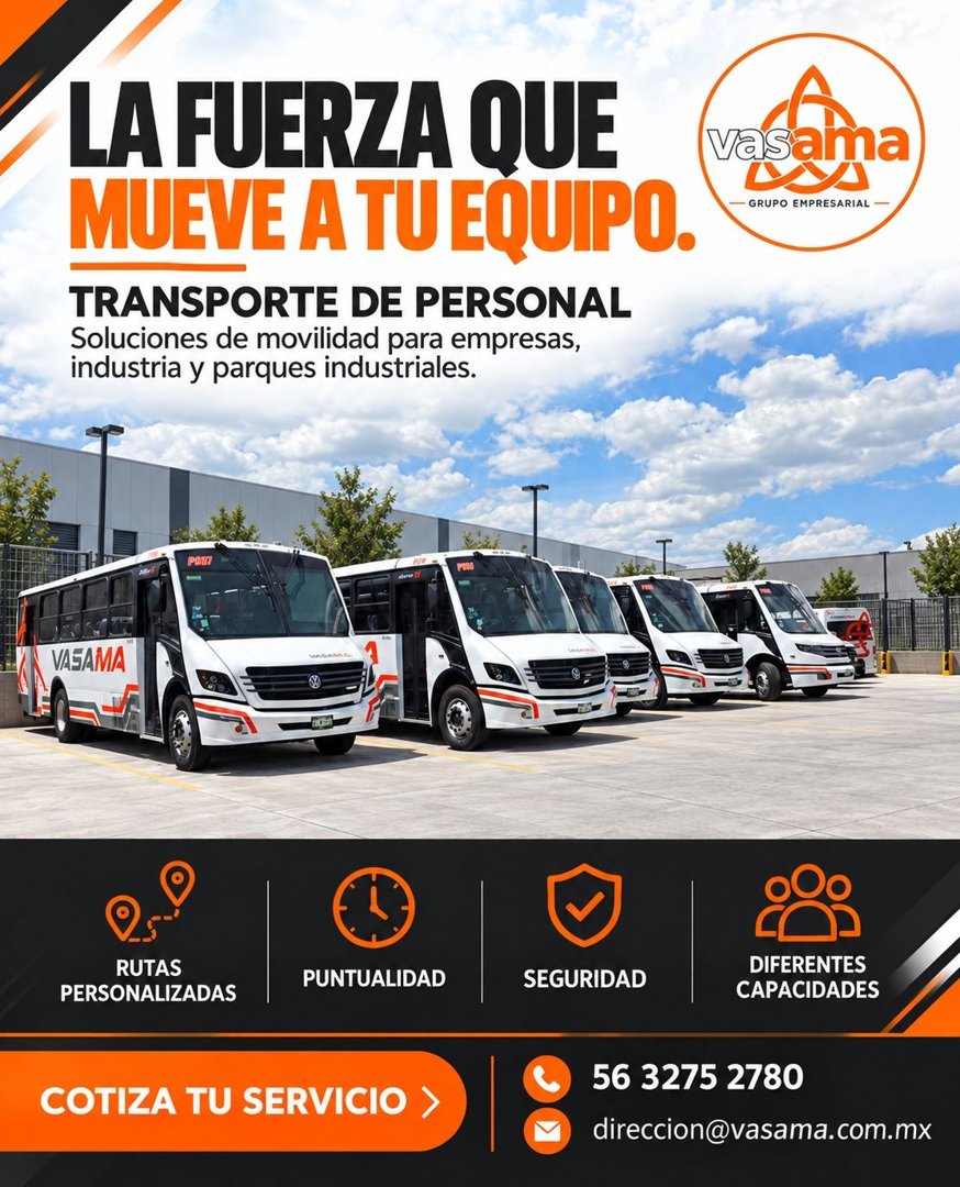 Anuncio de Vasama Grupo Empresarial: Transporte de personal