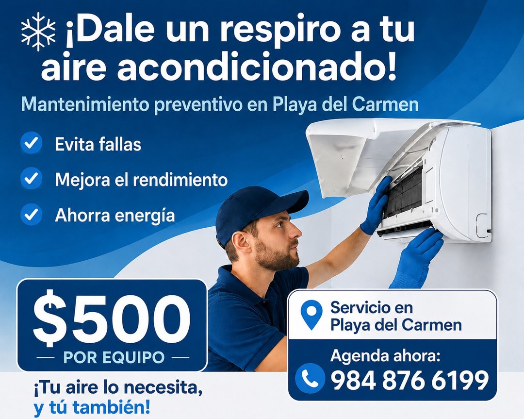 Anuncio de Climas Moreno: Mantenimiento preventivo de aire acondicionado