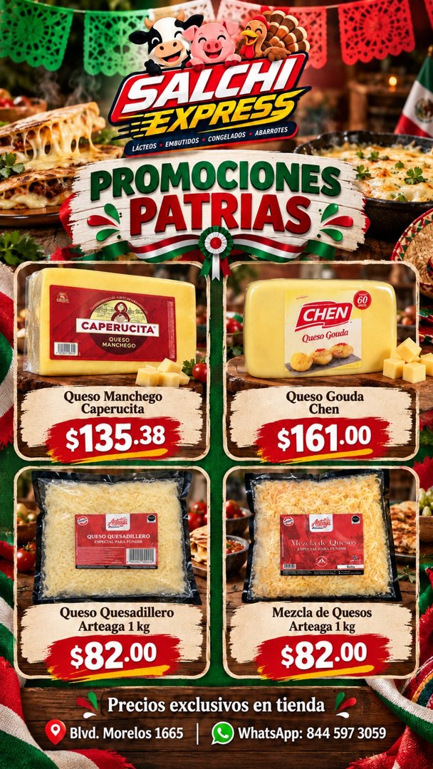 Anuncio de Salchilacteos: Venta de quesos y embutidos