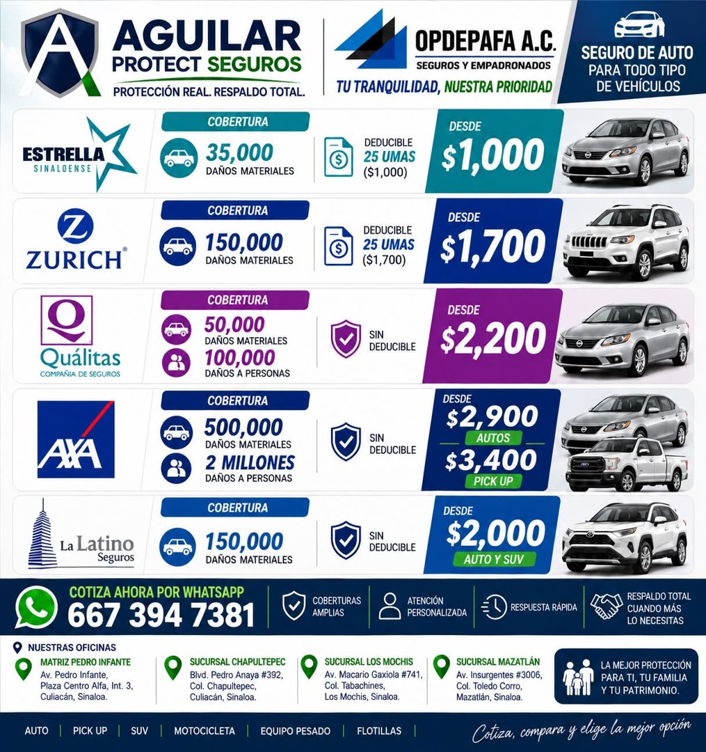Anuncio de Opdepafa Ac.: seguro de auto
