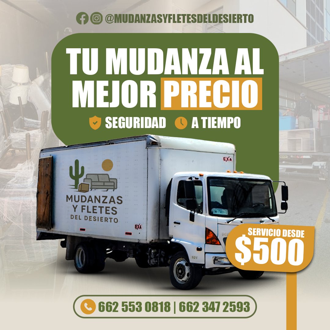 Anuncio de Mudanzas y fletes del desierto: Mudanzas y fletes