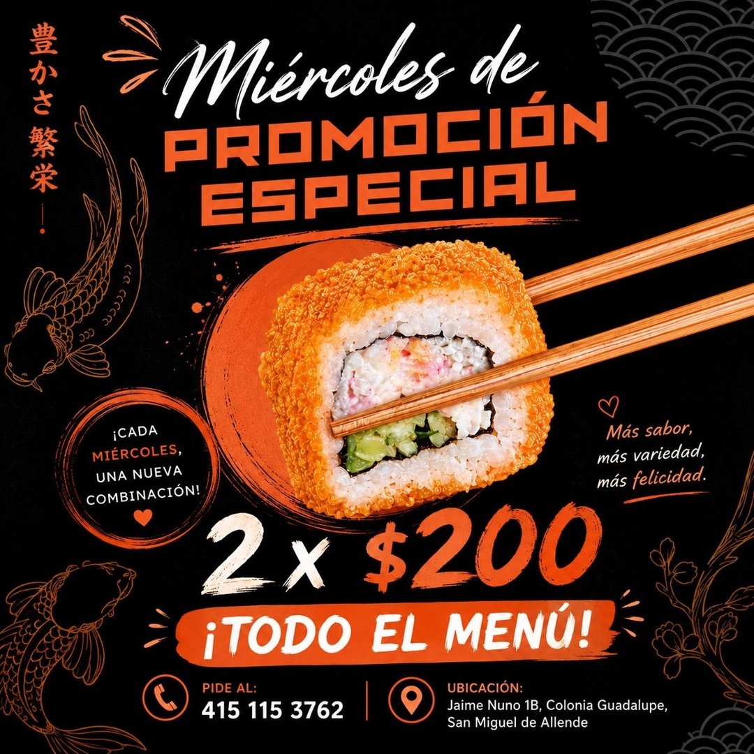 Anuncio de Sushi-Ngon: menú de sushi