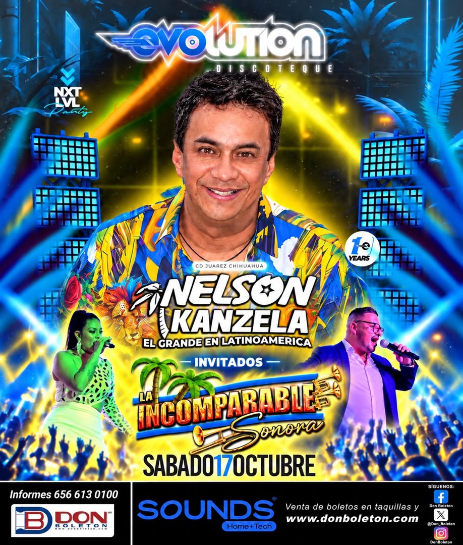 Anuncio de Frontera Live: Concierto de Nelson Kanzela y La Incomparable Sonora