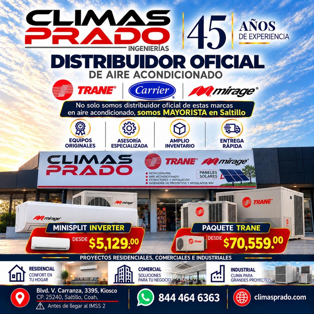 Anuncio de Climas Prado Ingenierías: Distribución de aire acondicionado