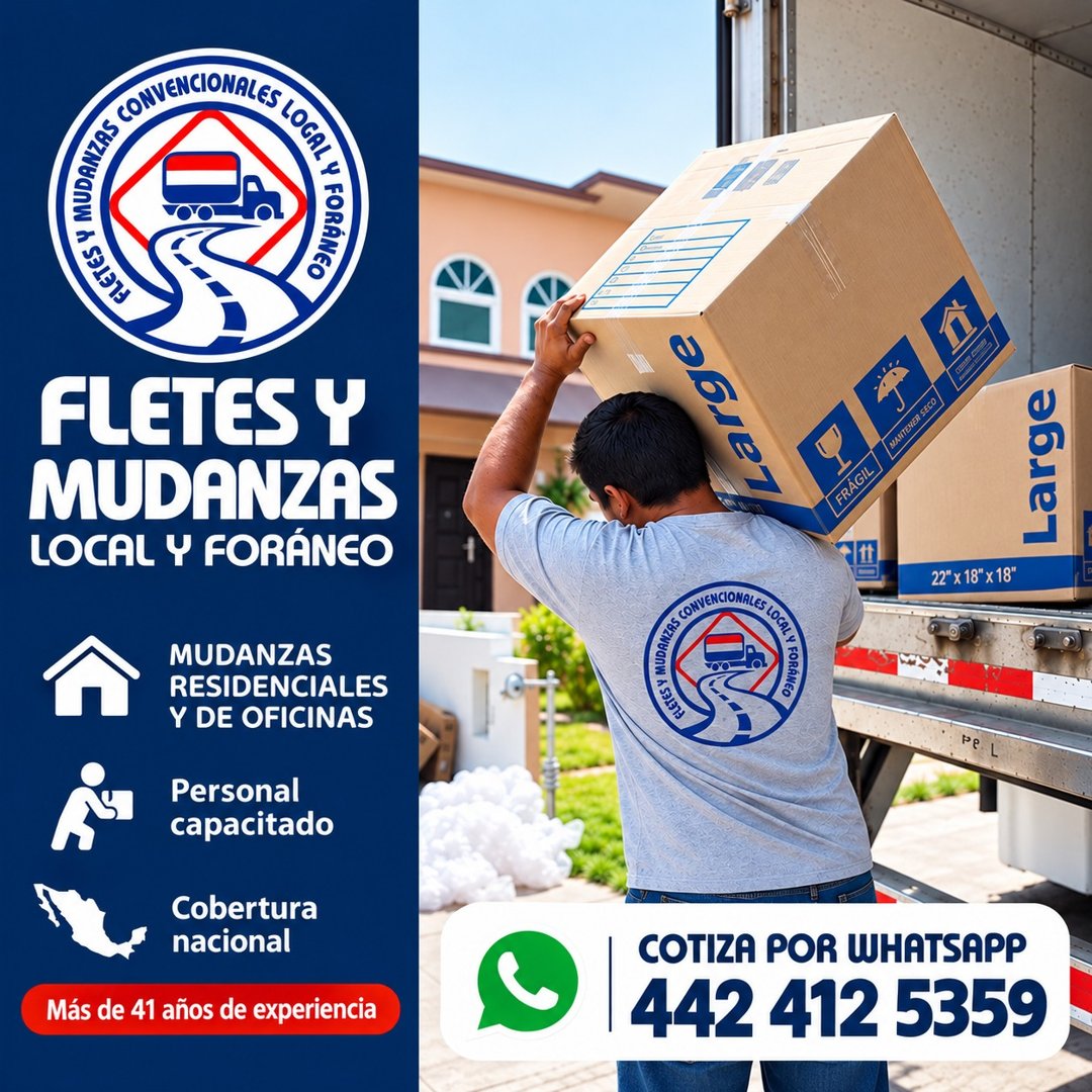Anuncio de Fletes y Mudanzas Convencionales Local y Foraneo: Fletes y mudanzas