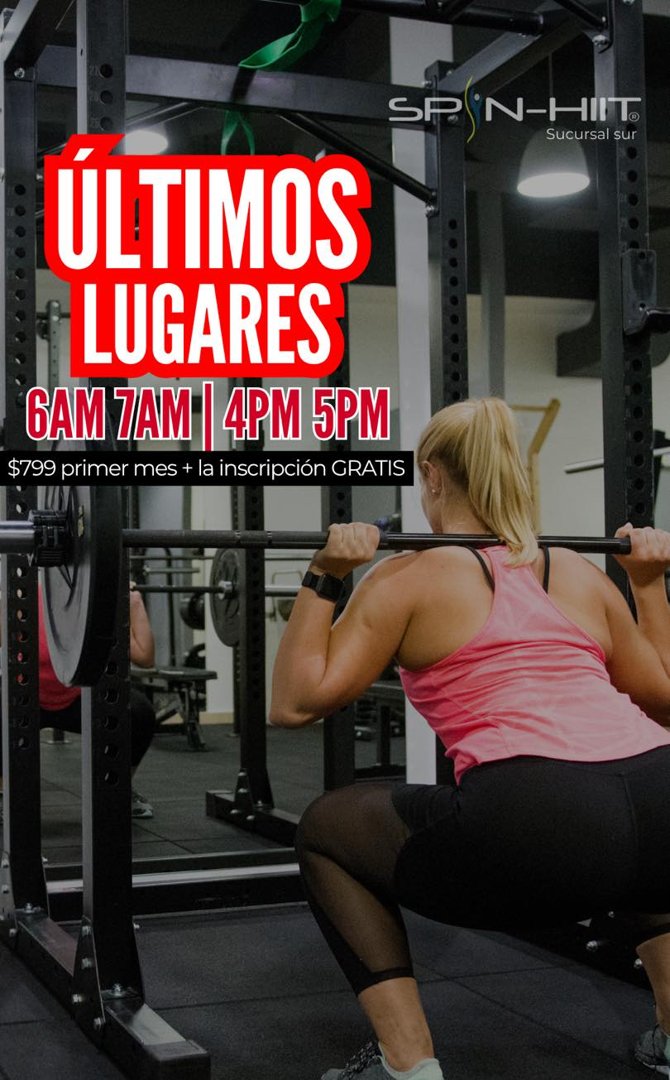Anuncio de SPIN HIIT: clases de HIIT