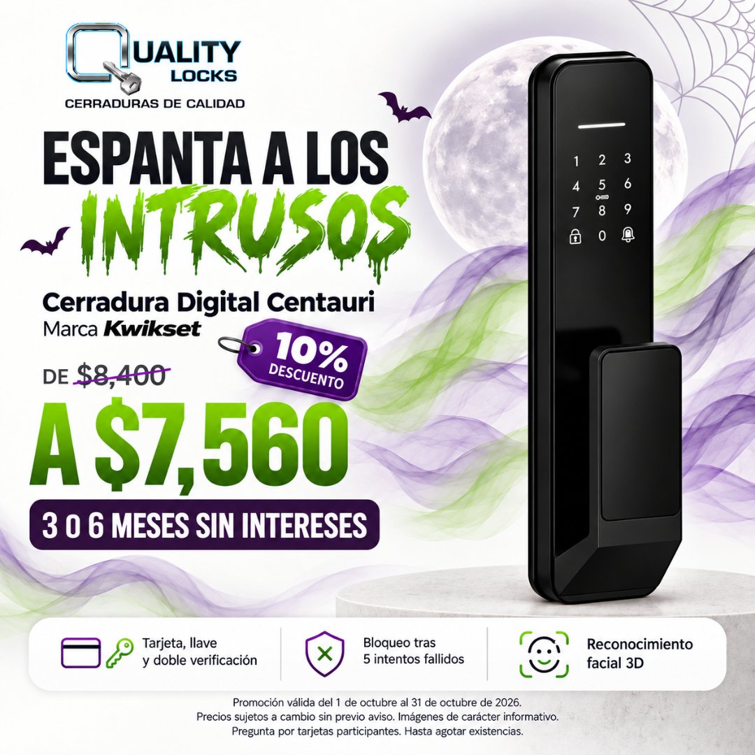 Anuncio de Quality Locks México: Cerradura Digital Centauri