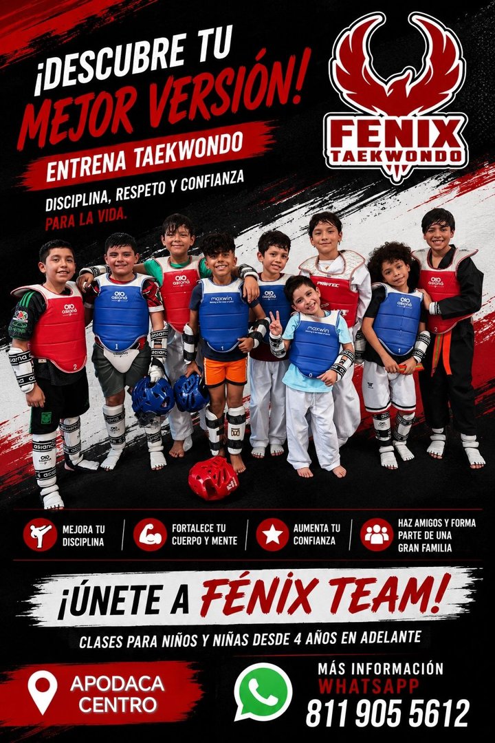 Anuncio de Taekwondo Fenix Apodaca Centro: Clases de taekwondo para niños y niñas