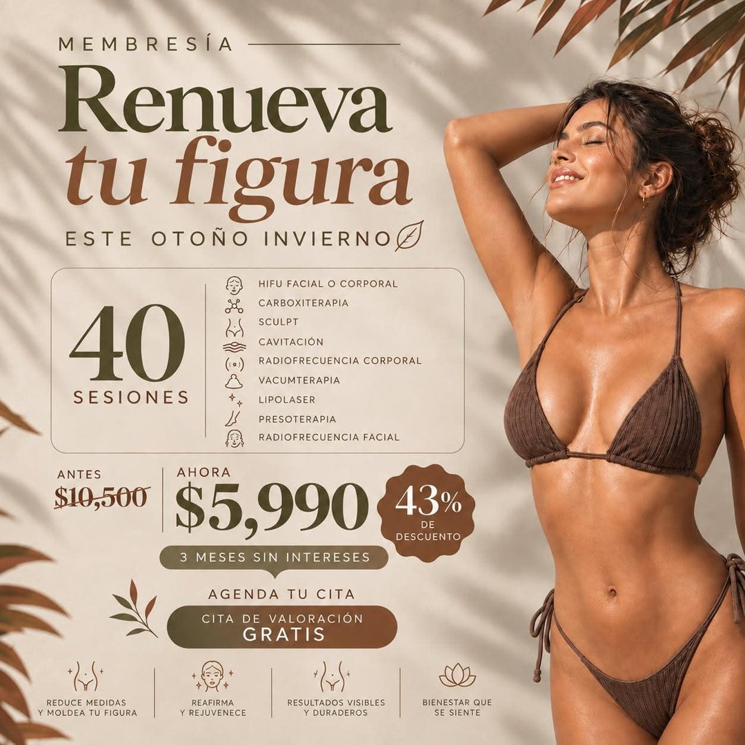 Anuncio de Lua Feme: Membresía de 40 sesiones de tratamientos de belleza