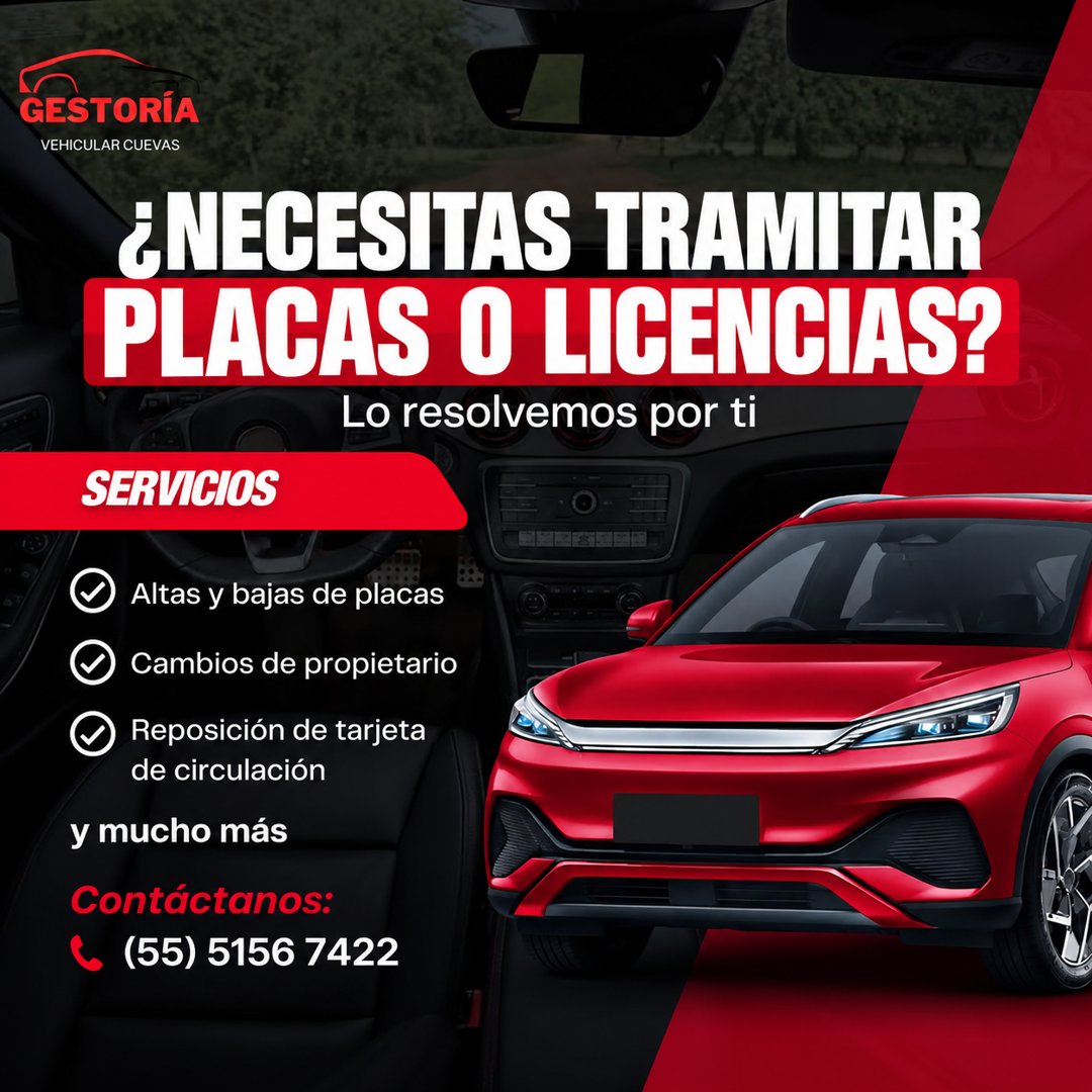 Anuncio de Gestoría Vehicular Cuevas