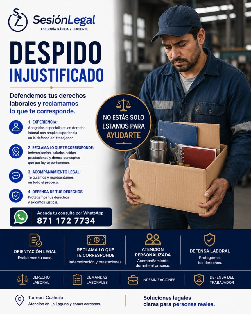 Anuncio de Sesiónlegal: asesoría legal laboral