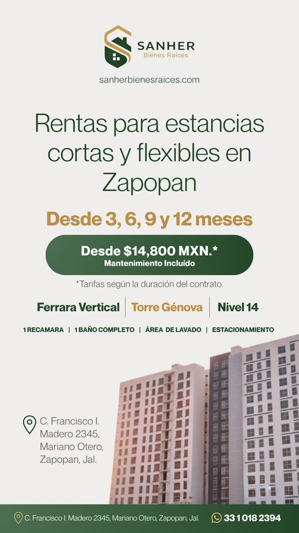 Anuncio de Sanher Bienes Raices: alquiler de departamentos