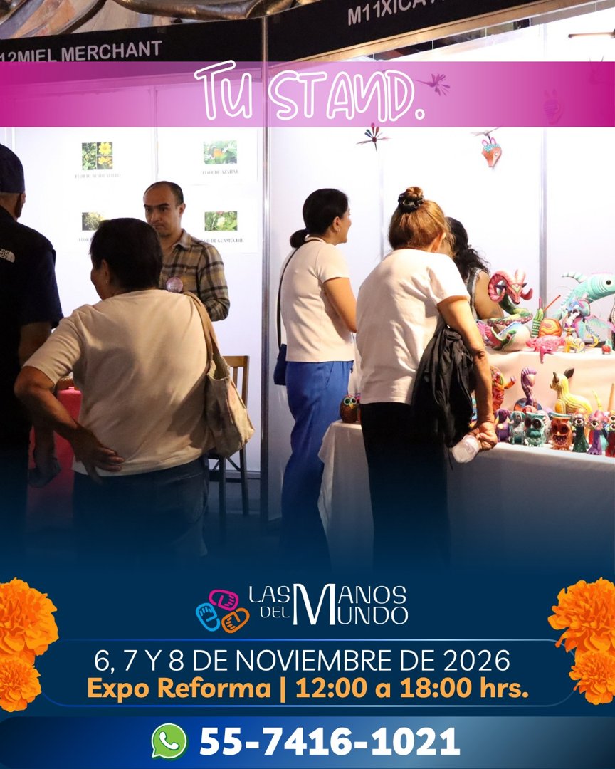 Anuncio de Las Manos del Mundo: exposición de artesanías