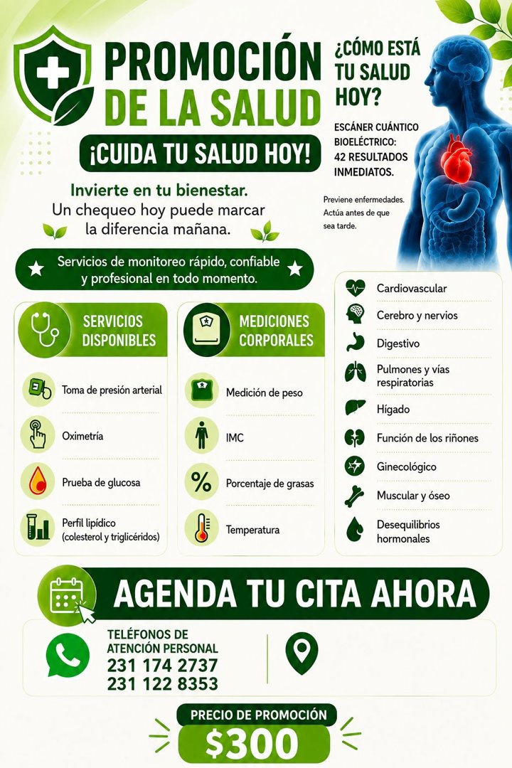 Anuncio de Maggie Balcázar RED Natura: Escáner cuántico bioeléctrico y mediciones corporales