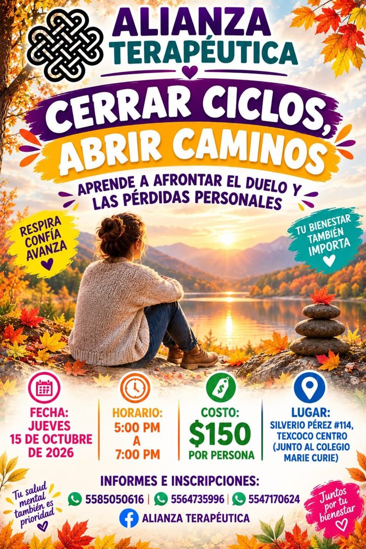 Anuncio de Alianza Terapéutica: terapia para afrontar el duelo y pérdidas personales