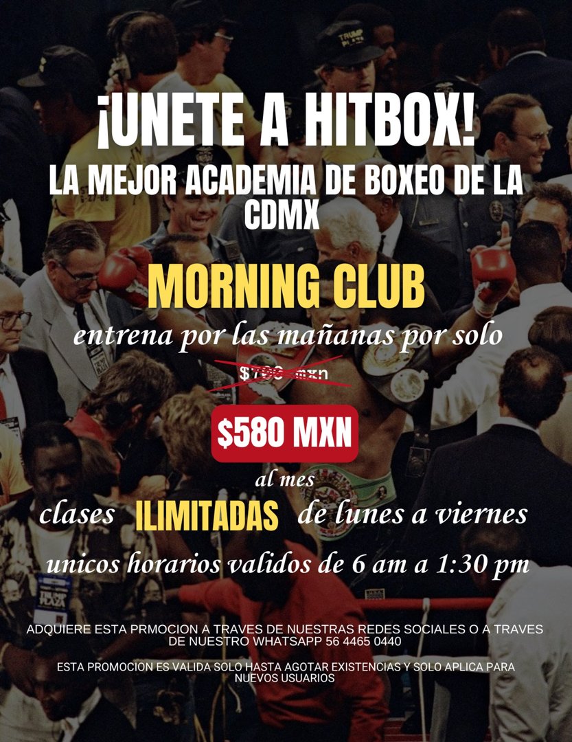 Anuncio de hitboxclubmx: Clases de boxeo
