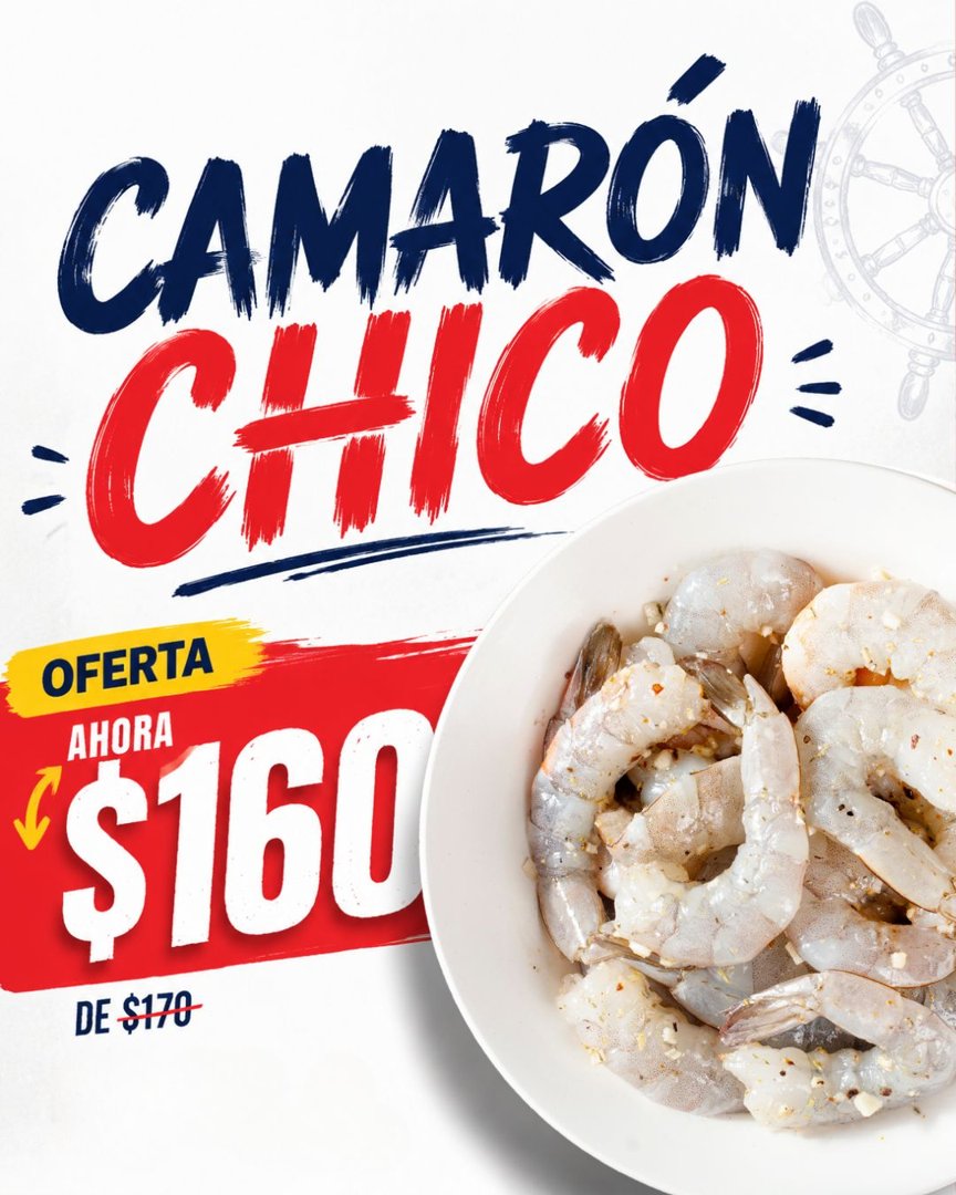 Anuncio de El Capitán Depósito de Mariscos: camarón chico