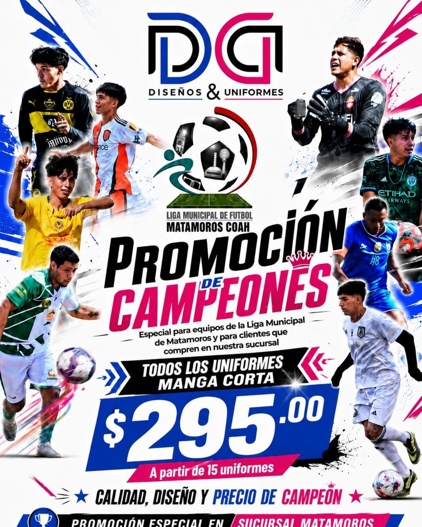 Anuncio de Diseños y Uniformes D & D: uniformes de futbol