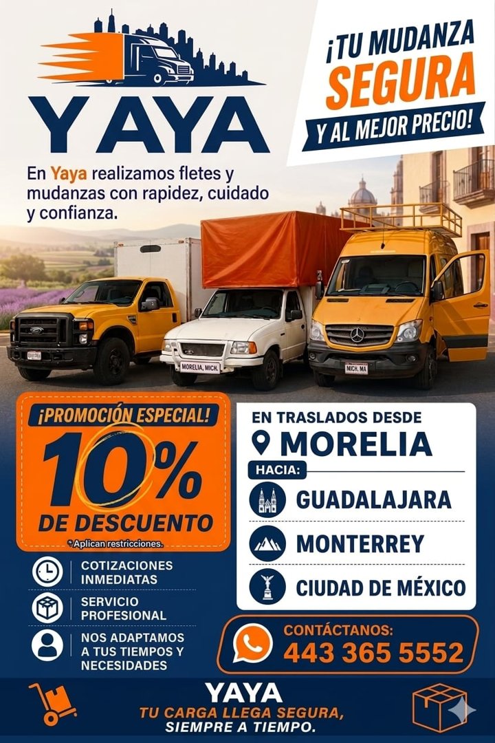 Anuncio de Fletes y mudanzas YAYA: Fletes y mudanzas