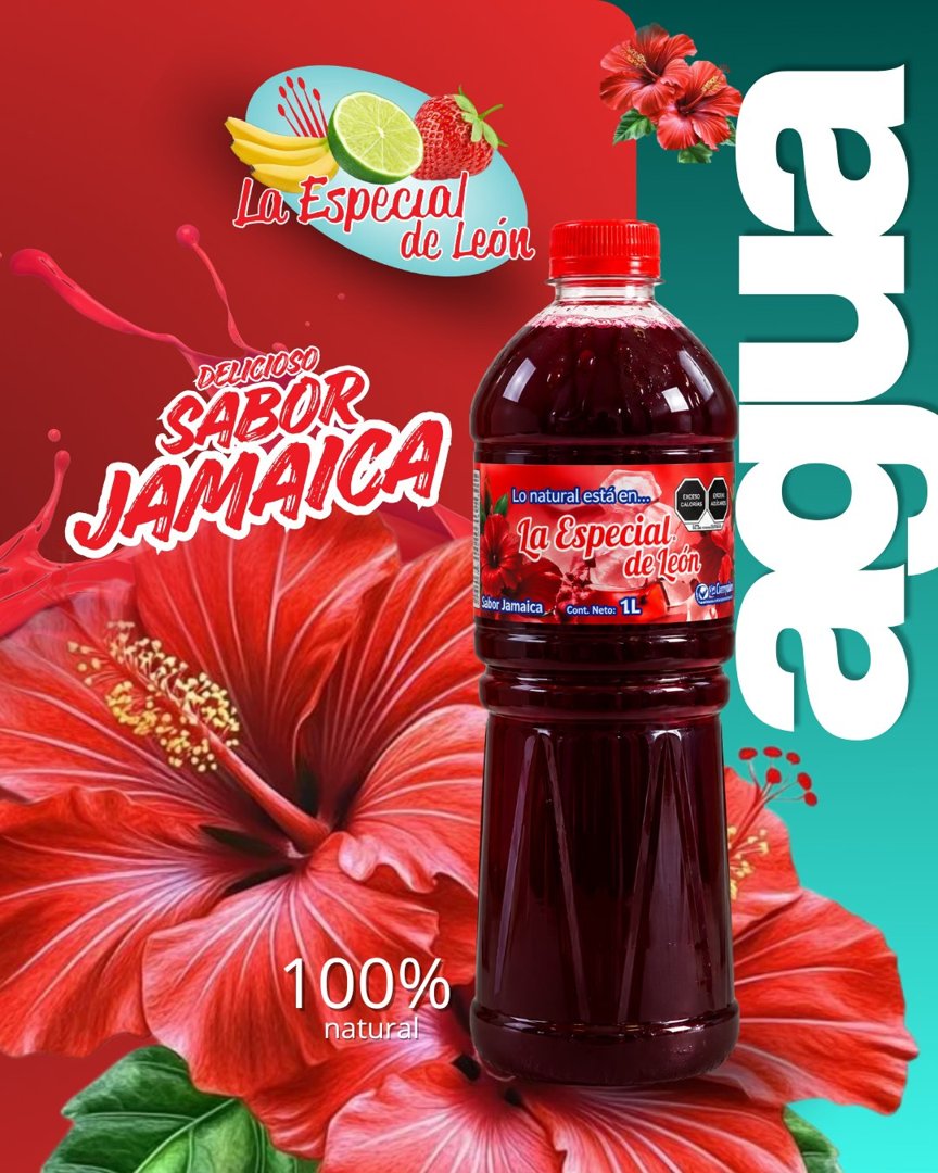 Anuncio de La Especial de León: agua de jamaica