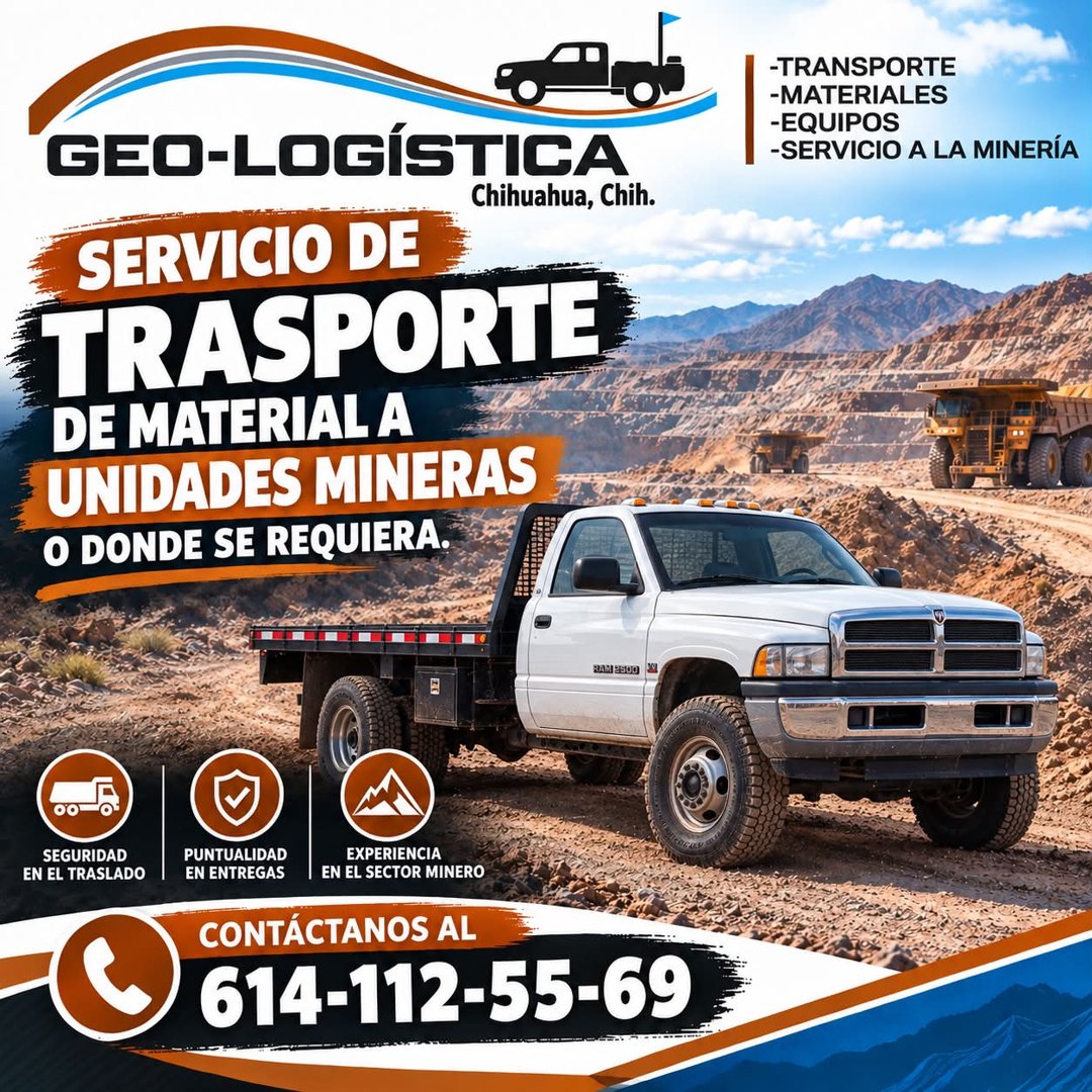 Anuncio de Geo - Logística: Transporte de material a unidades mineras