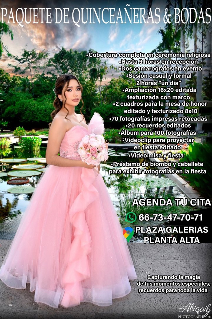 Anuncio de FOTOGRAFIA Y VIDEO ABIGAIL: paquete de quinceañeras y bodas