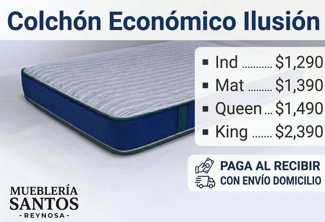 Anuncio de Muebles Santos Reynosa: colchón económico