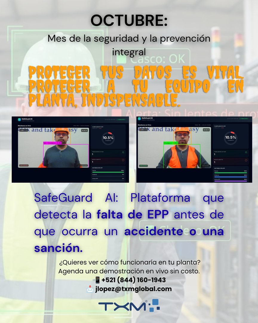 Anuncio de TXM: Plataforma de detección de EPP con CCTV existente