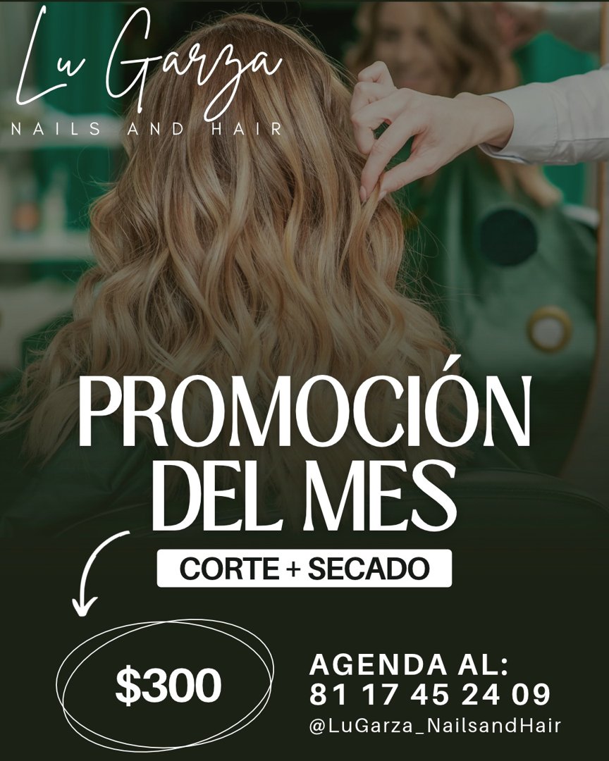 Anuncio de Lu Garza Nails and Hair: Corte + Secado