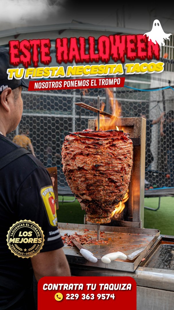 Anuncio de Tacos El Cubano: taquiza al pastor