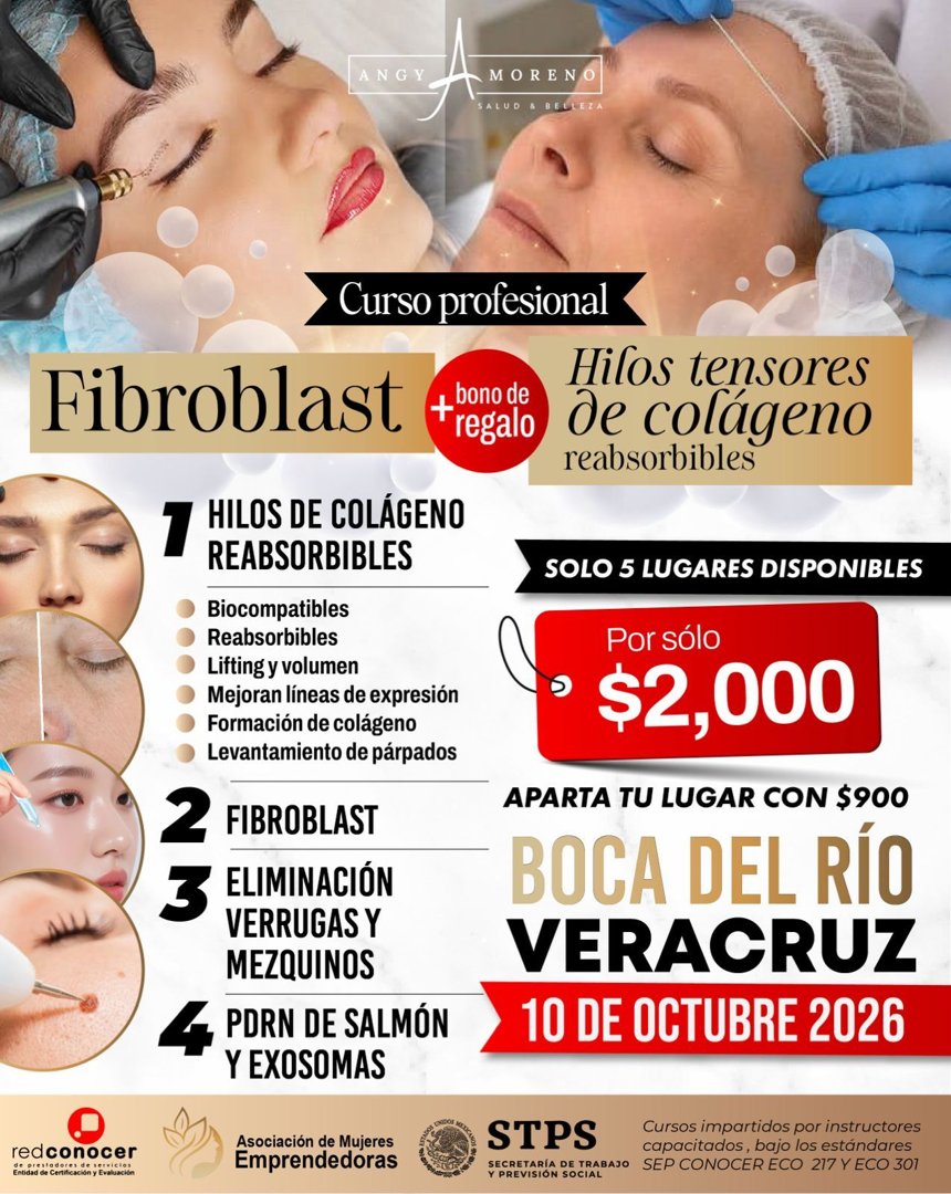 Anuncio de Angy Moreno Micropigmentación Veracruz: Curso profesional de Fibroblast y hilos tensores