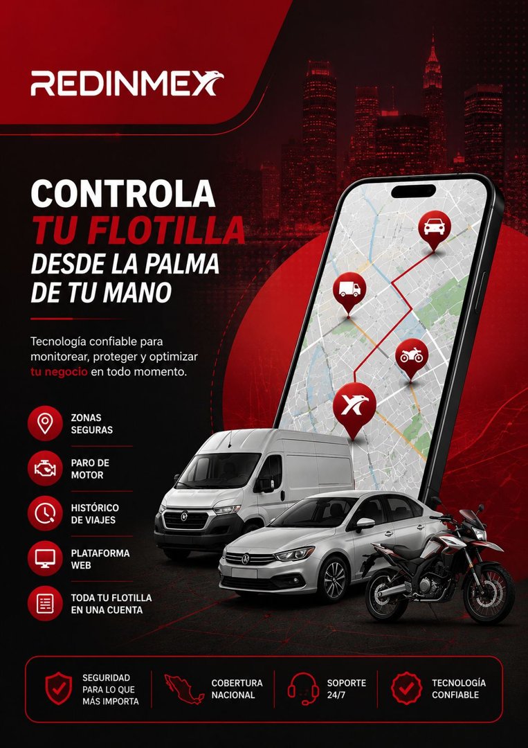 Anuncio de Redinmex: Monitoreo y gestión de flotillas con GPS