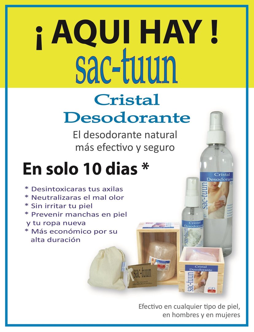 Anuncio de Cristal Desodorante Sac-Tuun by Zoica: Cristal Desodorante