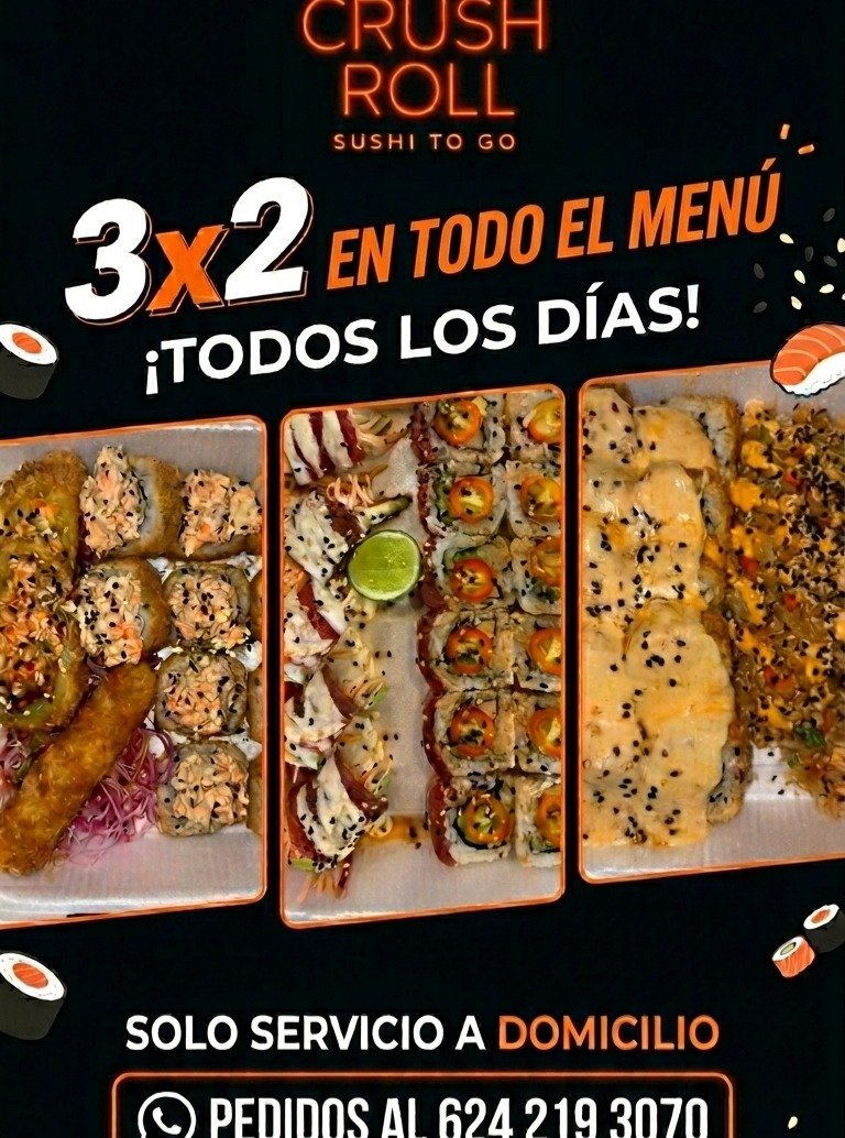 Anuncio de Crush Roll Cabo - Sushi To Go: sushi a domicilio