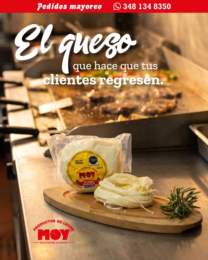 Anuncio de PRODUCTOS DE LECHE MOY: Queso Oaxaca