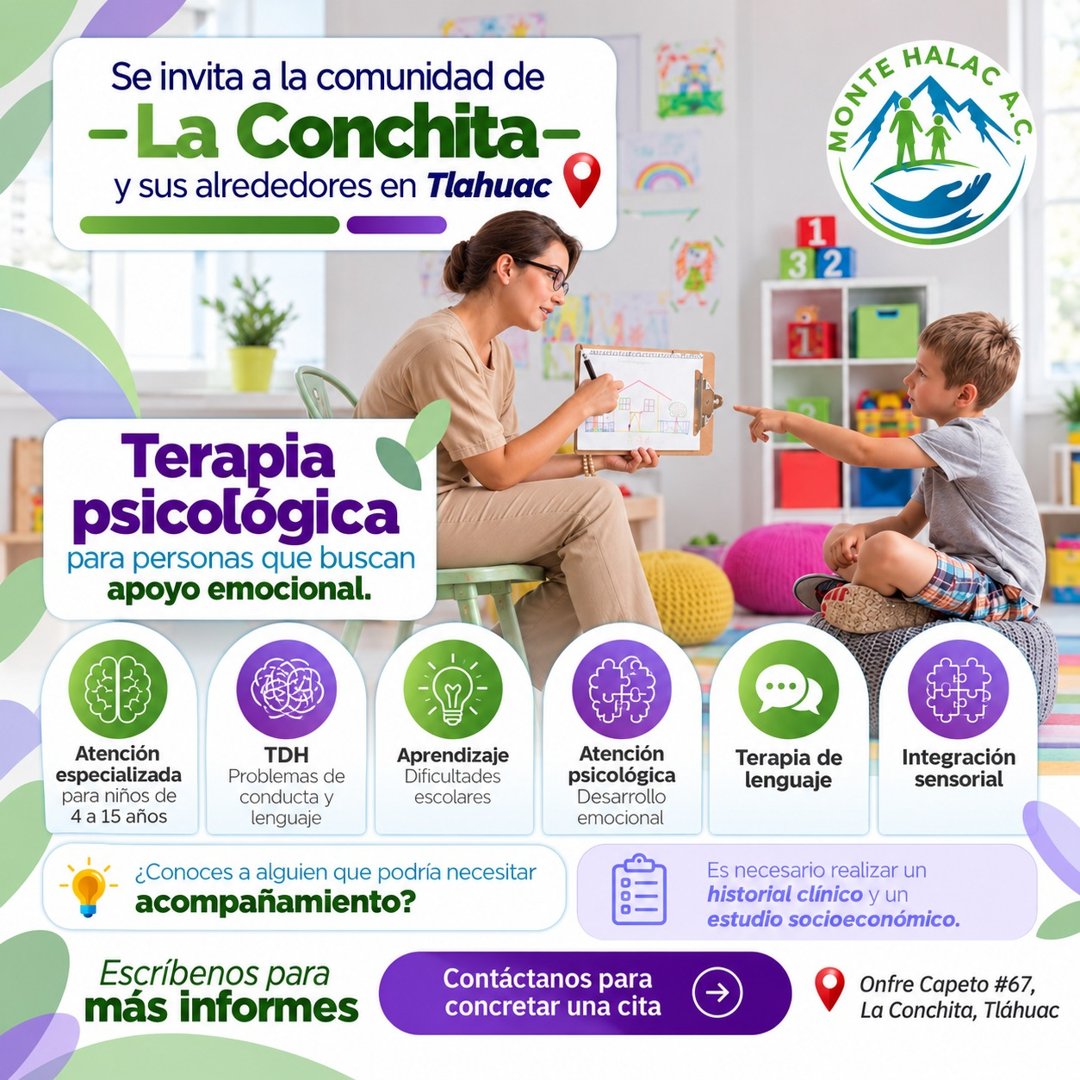Anuncio de Monte Halac A.C.: Terapia psicológica infantil