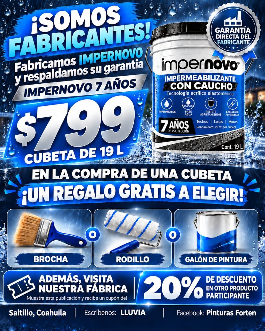 Anuncio de Pinturas FORTEN: Impermeabilizante con caucho